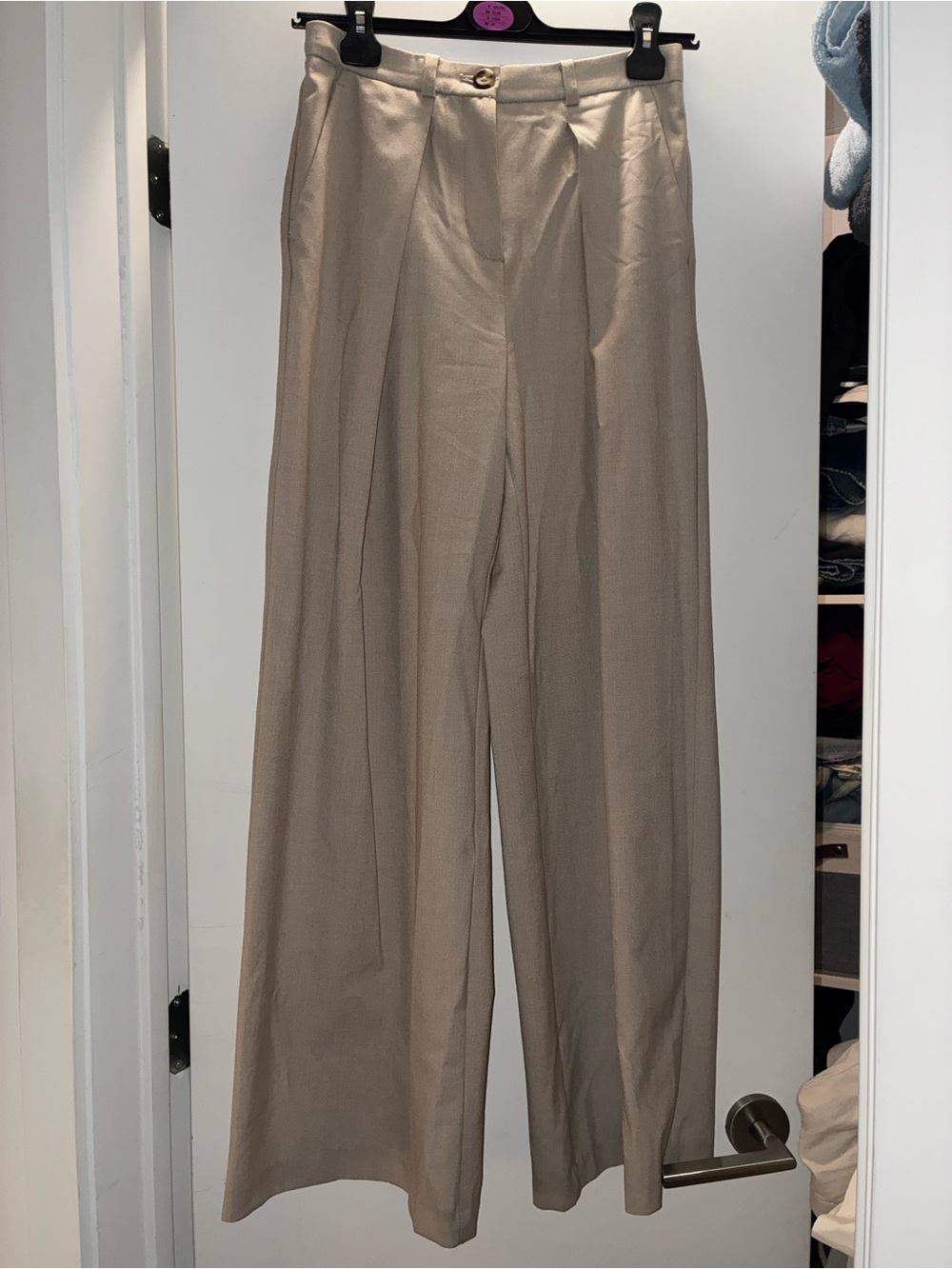 Dynamite Beige Wide-Leg High Waist Pants